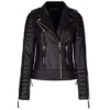 BLACK DIAMOND QUILTED WOMEN LEATHER JACKET