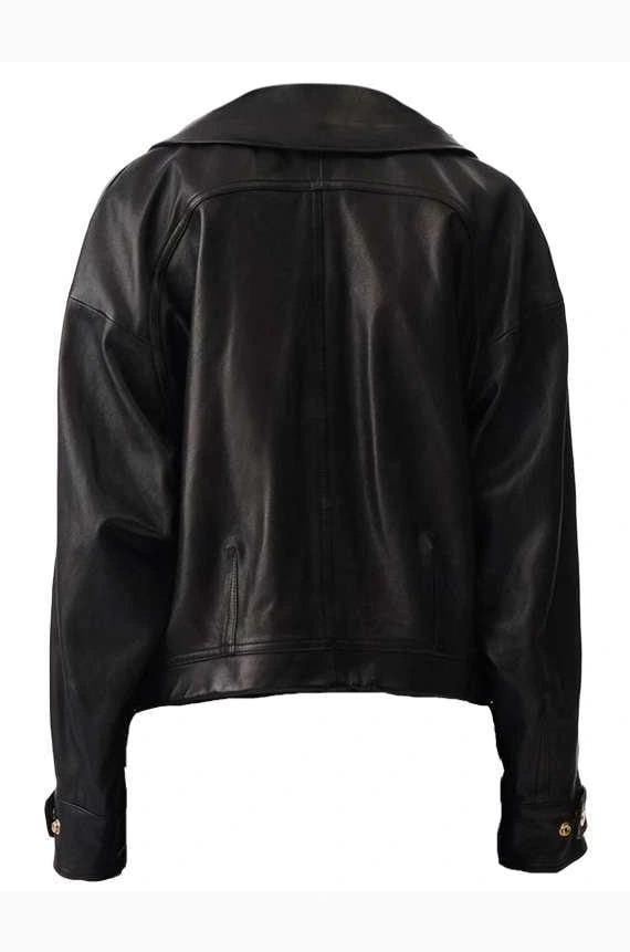 BUTTONED LEATHER JACKET WOMEN