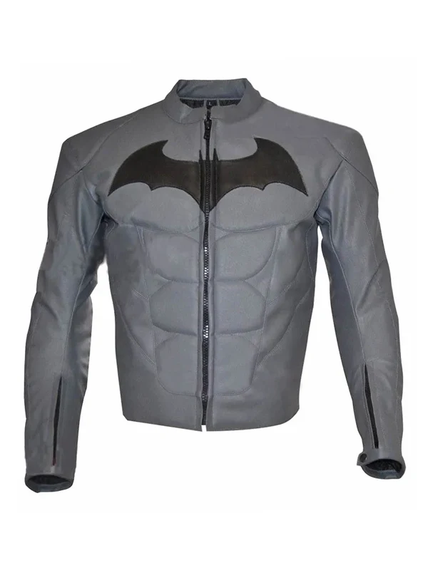 Batman Arkham Knight Grey Leather Jacket