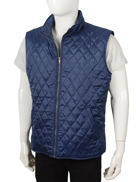 Blue Quilted Vest Kevin Costner Yellowstone