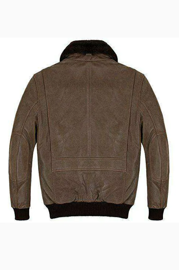 CEDAR BROWN FUR COLLAR REAL JACKET