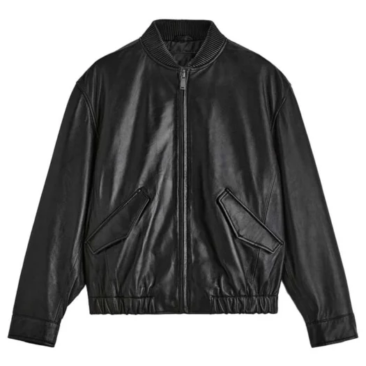 CLASSIC EDGE BOMBER LEATHER JACKET FOR MEN