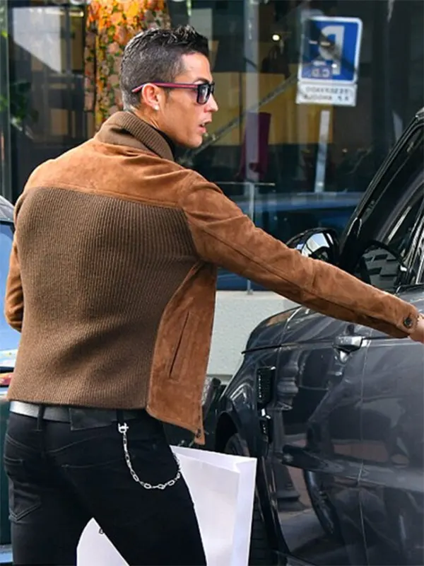 Cr7 Cristiano Ronaldo Suede Leather Jacket