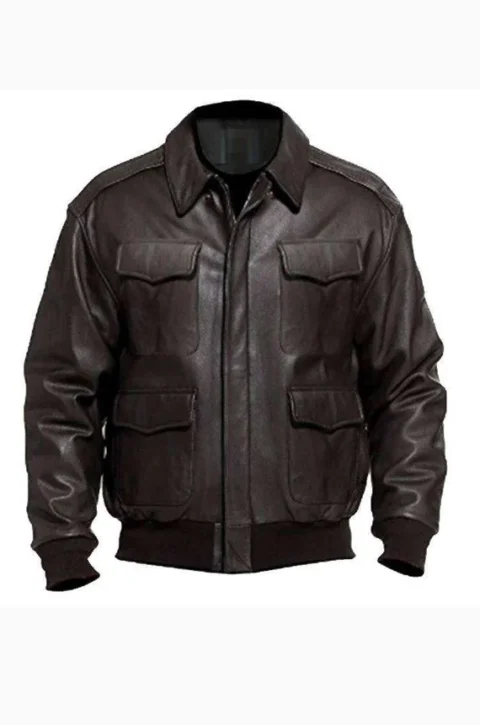DARK BROWN AVIATOR GENUINE JACKET