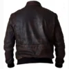 DISTRESSED BROWN BOMBER LEATHER JACKET