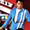 Elvis Presley Speedway Steve Grayson Blue Cotton Jacket