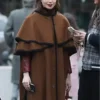 Emily In Paris S04 Emily Cooper Brown Wool Trench Coat