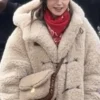 Emily in Paris S04 Emily Cooper Hooded Shearling Coat 