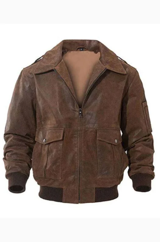 FLIGHT BOMBER AVIATOR LEATHER JACKET