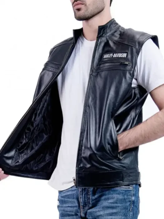 Harley Davidson black rider Leather Vest