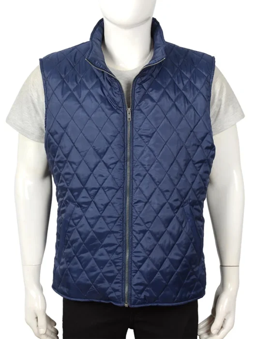 John Dutton Blue Quilted Vest Kevin Costner Yellowstone