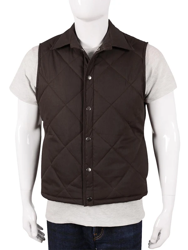 John Dutton Yellowstone Quilted Brown Vest