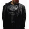 Jon Bernthal The Punisher Black Leather Trench Coat