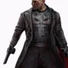 Jon Bernthal The Punisher Trench Black Leather Coat