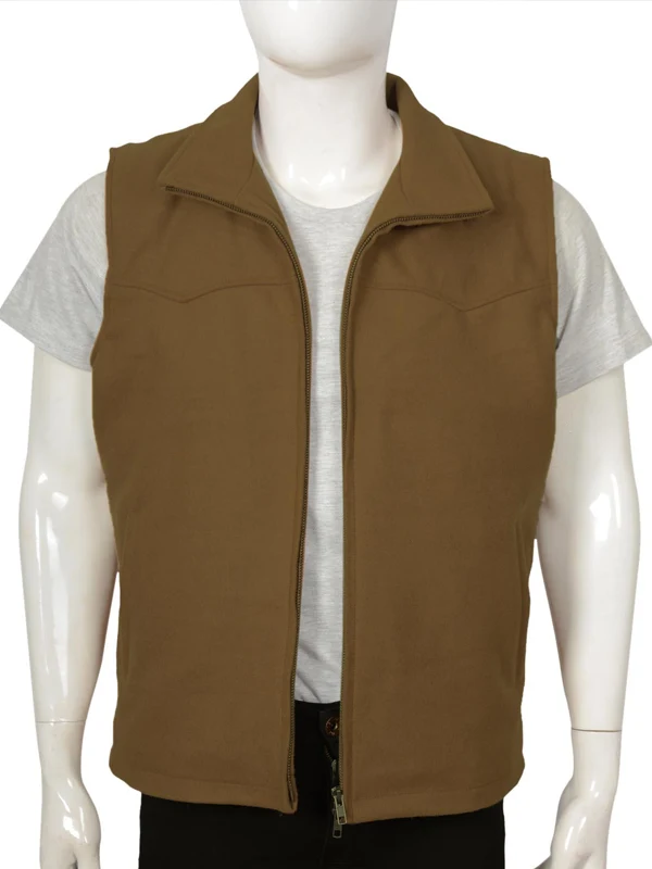 Kevin Costner Yellowstone Leather Vest Front