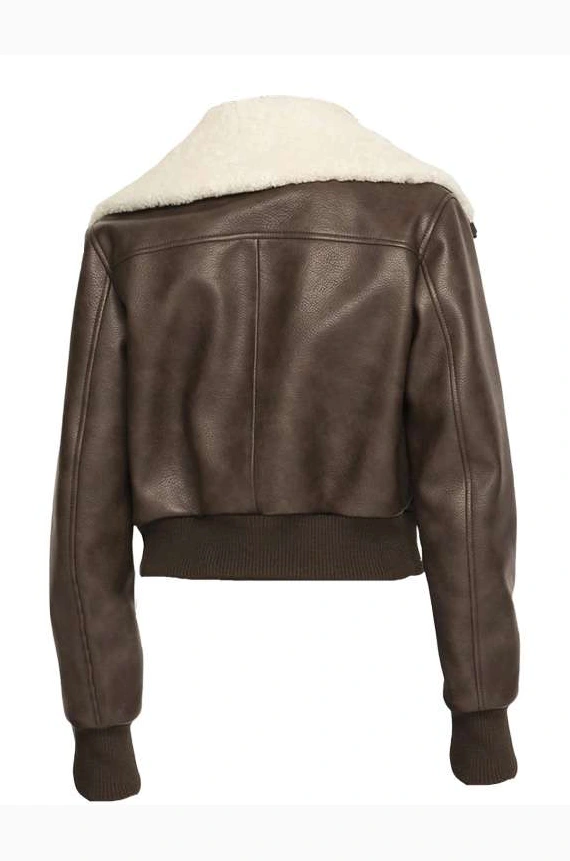 LUXZIP SHEARLING LEATHER JACKET FOR WOMEN