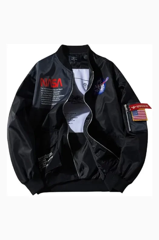 MA-1 Military Patches Windbreaker U.S. Space Black Bomber Jacket