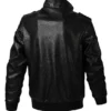 MEN BLACK BOMBER AVIATOR LEATHER JACKET