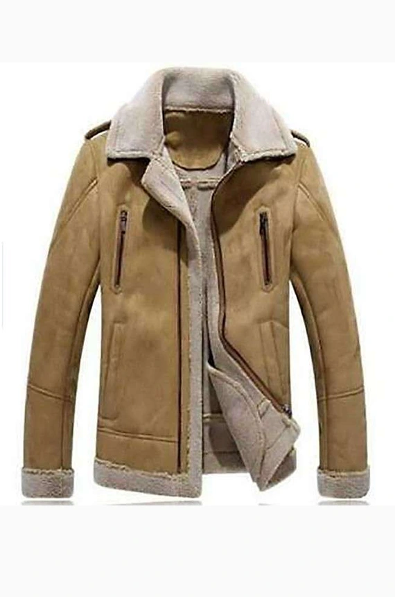 MEN FAUX FUR SHEARLING BROWN Jacket