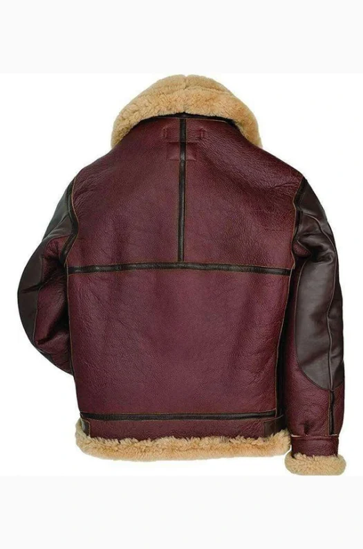 MEN FUR COLLAR SHEEPSKIN LEATHER JACKET