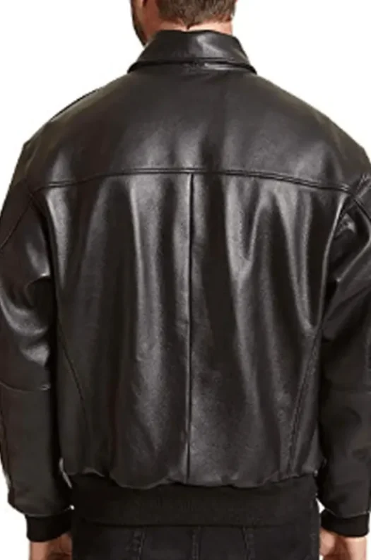 MEN’S BOMBER BLACK LEATHER JACKET