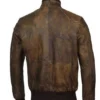 MEN’S BROWN BOMBER LEATHER JACKET