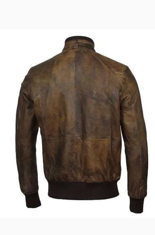 MEN’S BROWN BOMBER LEATHER JACKET