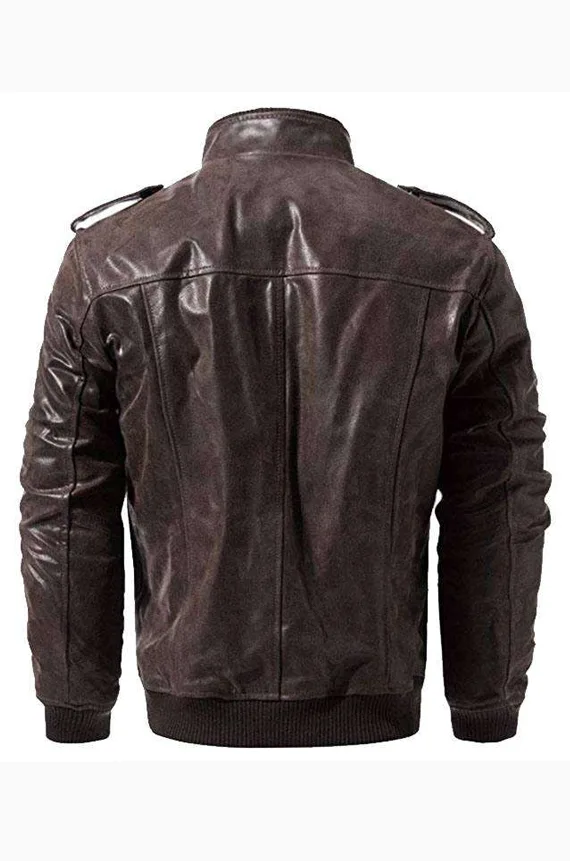 MEN’S CHOCOLATE BROWN BOMBER JACKET