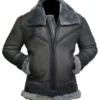 MEN’S GREY WAX SHEARLING LEATHER JACKET