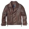 Men Waxed Brown Biker Leather Jacket