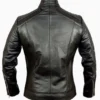 Mens Biker Black Cafe Racer Jacket