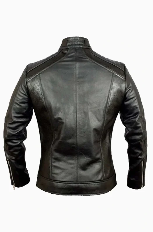 Mens Biker Black Cafe Racer Jacket