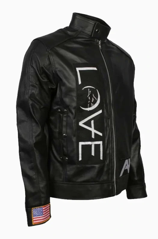 Mens Black Leather Love Jacket