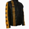 Mens Cafe Racer Yellow Star Black Jacket