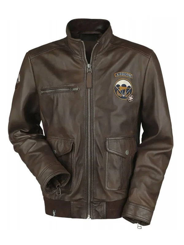 Men’s Call of Duty WWII Brown Leather Jacket