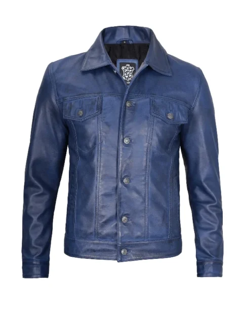 Men's Fernando Leather Trucker Jacket