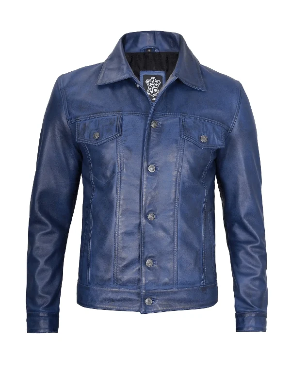 Men’s Fernando Leather Trucker Jacket