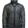Mens Grey Wax Shearling Jacket