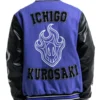 Mens Ichigo Kurosaki Purple Varsity Jacket