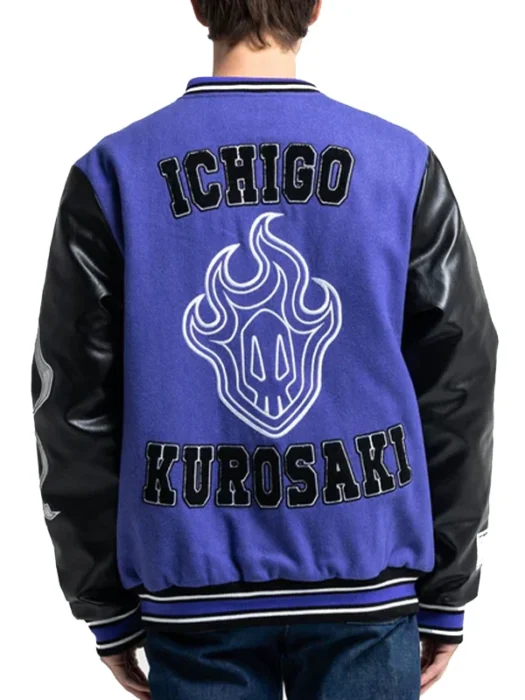 Mens Ichigo Kurosaki Purple Varsity Jacket