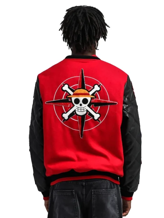 Mens Straw Hat Crew Red Varsity Jacket