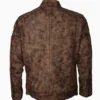 Mens Vintage Waxed Brown Café Racer Jacket