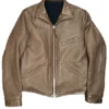 Mens Waxed Motorcycle Leather Jacket