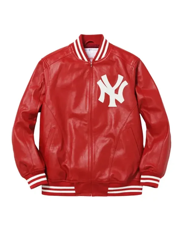 NY Supreme Yankees Varsity Leather Jacket