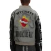 Namesake Grey Varsity Jacket Back