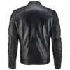 QUILTED EDGE BOMBER LEATHER JACKET