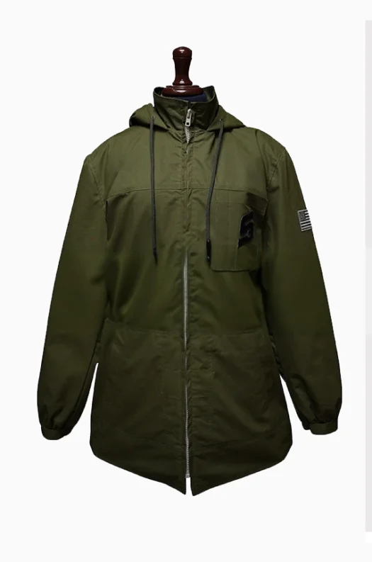 Snap-On Hooded Green Jacket