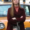 Sylvie Russo A Complete Unknown Maroon Coat