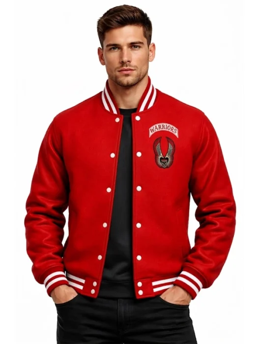The Warriors Red Wool Bomber Jacket