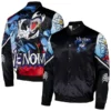 Venom Chalk Line Symbiote Fanimation Satin Full-Snap Jacket